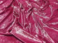 Crushed Velvet Velour Fabric Material - LIPSTICK